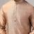 Rose gold color silk kurta with pants set