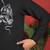 japanese fabric embroidered work black kurta with bell bottom pant