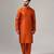 Classic rust color kurta and pants set in silk fabric
