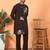 japanese fabric embroidered work wine kurta with bell bottom pant