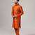 Classic rust color kurta and pants set in silk fabric