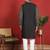 Cotton silk embroidered thread work black kurta with trouser