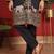 Cotton silk embroidered black kurta & trouser with dupatta