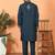 Cotton silk embroidered blue kurta & trouser with dupatta