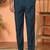 Cotton silk embroidered blue kurta & trouser with dupatta