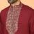 Cotton silk embroidered maroon kurta & trouser with dupatta