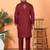 Cotton silk embroidered maroon kurta & trouser with dupatta