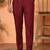 Cotton silk embroidered maroon kurta & trouser with dupatta