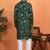 Floral printed olive green cotton kurta and pyjamas