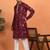 Floral printed maroon cotton kurta and pyjamas