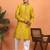 Floral printed yellow cotton kurta and pyjamas