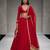 Crimson Red Embroidered Georgette Lehenga Set