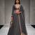 Slate Grey Embroidered Georgette Lehenga Set