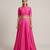 Hot Pink Embroidered Dupion Silk Lehenga Set