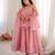 Women's sparkle pink anarkali gown style suit with matching dupatta