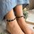 Handmade Black Thread Anklet with Silver Plated Flowers, Adjustable Macrame Ankle Bracelet