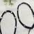 Handmade Black Thread Anklet with Silver Plated Flowers, Adjustable Macrame Ankle Bracelet