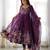 Women's Beautiful Floral Printed Organza Silk Fabric Flared Anarkali Pant and Dupatta Set
