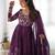 Women's Beautiful Floral Printed Organza Silk Fabric Flared Anarkali Pant and Dupatta Set