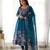 Women's Beautiful Floral Printed Organza Silk Fabric Flared Anarkali Pant and Dupatta Set