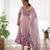 Women's Beautiful Floral Printed Organza Silk Fabric Flared Anarkali Pant and Dupatta Set