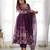 Women's Beautiful Floral Printed Organza Silk Fabric Flared Anarkali Pant and Dupatta Set