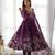 Women's Beautiful Floral Printed Organza Silk Fabric Flared Anarkali Pant and Dupatta Set