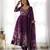 Women's Beautiful Floral Printed Organza Silk Fabric Flared Anarkali Pant and Dupatta Set