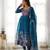 Women's Beautiful Floral Printed Organza Silk Fabric Flared Anarkali Pant and Dupatta Set