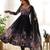 Women's Beautiful Floral Printed Organza Silk Fabric Flared Anarkali Pant and Dupatta Set
