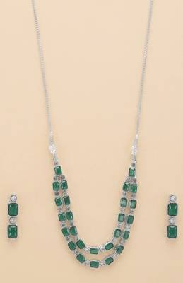 Emerald cut necklace set 3