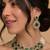 Emerald gold layered necklace set