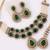 Emerald gold layered necklace set