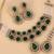 Emerald gold layered necklace set