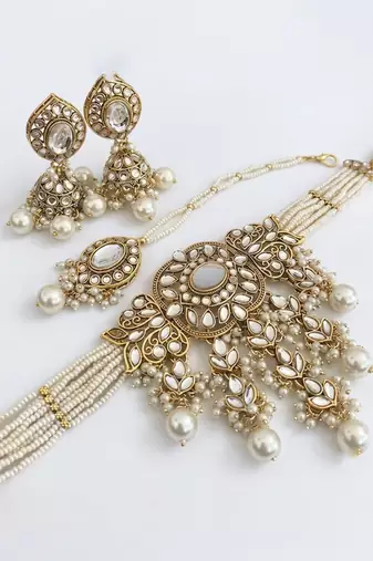 Ivory gold kundan bridal set