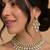 Gold crystal bridal maang tikka, necklace & earring set