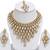 Gold crystal bridal maang tikka, necklace & earring set