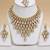 Gold crystal bridal maang tikka, necklace & earring set