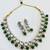 Green crystal gold bridal necklace & earring set
