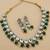Green crystal gold bridal necklace & earring set