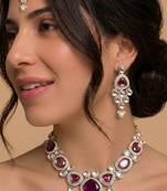 Purple gemstone gold bridal set