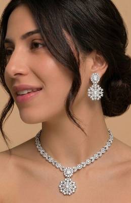 Crystal bridal necklace & earring set 1