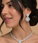 Crystal bridal necklace & earring set
