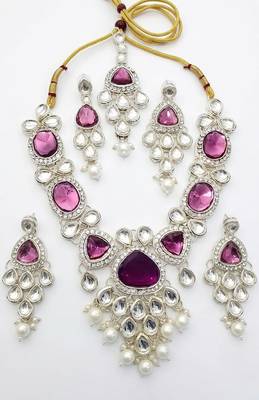 Purple gemstone gold bridal set 3