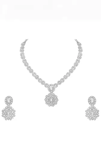 Crystal bridal necklace & earring set