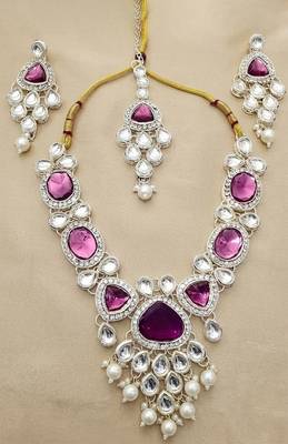 Purple gemstone gold bridal set 4