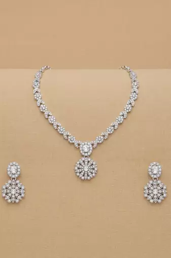Crystal bridal necklace & earring set