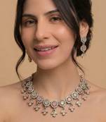 Pink pearl chandelier bridal set