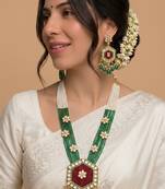 Cream & emerald bridal set with jasmine accent