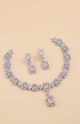 Rose gold pink crystal bridal set 3